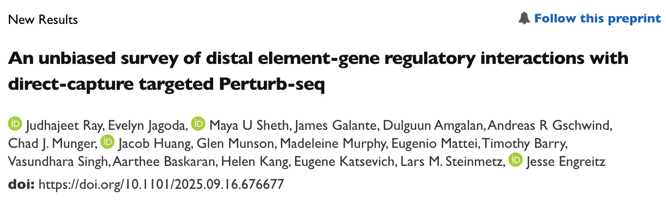 An unbiased survey of distal element–gene regulatory interactions with direct-capture targeted Perturb-seq